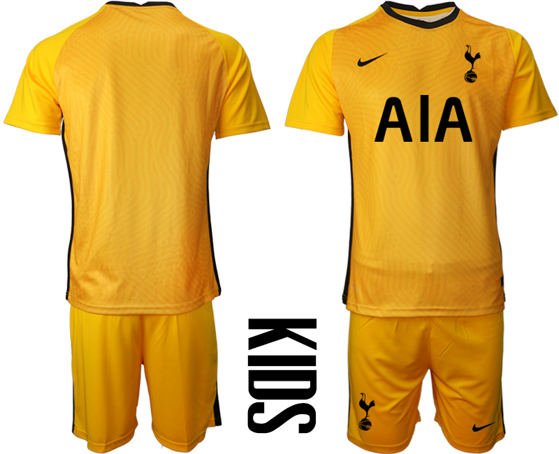 Cheap 2021 Tottenham Hotspur yellow goalkeeper youth soccer jerseys